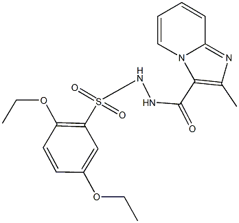 2,5-diethoxy-N'-[(2-methylimidazo[1,2-a]pyridin-3-yl)carbonyl]benzenesulfonohydrazide 结构式