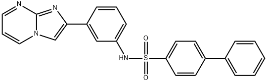 N-(3-imidazo[1,2-a]pyrimidin-2-ylphenyl)[1,1'-biphenyl]-4-sulfonamide 结构式