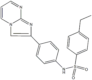 4-ethyl-N-(4-imidazo[1,2-a]pyrimidin-2-ylphenyl)benzenesulfonamide 结构式