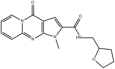 1-methyl-4-oxo-N-(tetrahydro-2-furanylmethyl)-1,4-dihydropyrido[1,2-a]pyrrolo[2,3-d]pyrimidine-2-carboxamide 结构式