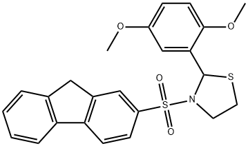 2-(2,5-dimethoxyphenyl)-3-(9H-fluoren-2-ylsulfonyl)-1,3-thiazolidine 结构式