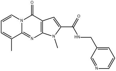 1,9-dimethyl-4-oxo-N-(3-pyridinylmethyl)-1,4-dihydropyrido[1,2-a]pyrrolo[2,3-d]pyrimidine-2-carboxamide 结构式