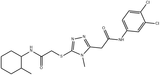 2-({5-[2-(3,4-dichloroanilino)-2-oxoethyl]-4-methyl-4H-1,2,4-triazol-3-yl}sulfanyl)-N-(2-methylcyclohexyl)acetamide 结构式