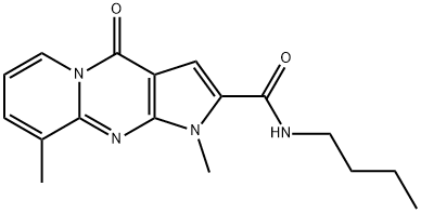 N-butyl-1,9-dimethyl-4-oxo-1,4-dihydropyrido[1,2-a]pyrrolo[2,3-d]pyrimidine-2-carboxamide 结构式