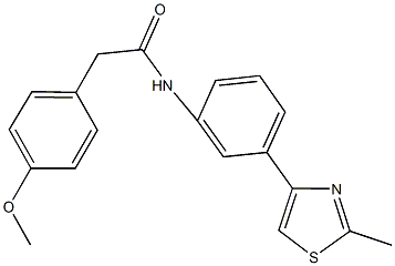 2-(4-methoxyphenyl)-N-[3-(2-methyl-1,3-thiazol-4-yl)phenyl]acetamide 结构式