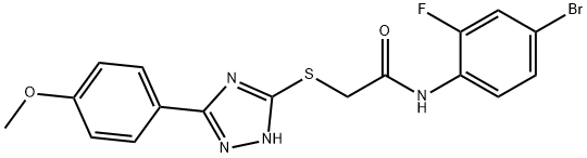 N-(4-bromo-2-fluorophenyl)-2-{[5-(4-methoxyphenyl)-4H-1,2,4-triazol-3-yl]sulfanyl}acetamide 结构式