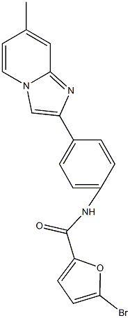 5-bromo-N-[4-(7-methylimidazo[1,2-a]pyridin-2-yl)phenyl]-2-furamide 结构式