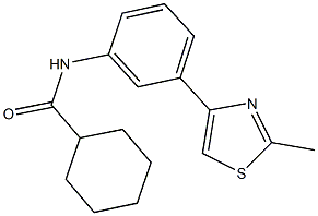 N-[3-(2-methyl-1,3-thiazol-4-yl)phenyl]cyclohexanecarboxamide 结构式