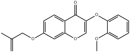 3-(2-methoxyphenoxy)-7-[(2-methyl-2-propenyl)oxy]-4H-chromen-4-one 结构式