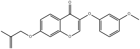 3-(3-methoxyphenoxy)-7-[(2-methyl-2-propenyl)oxy]-4H-chromen-4-one 结构式