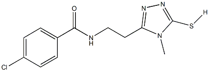 4-chloro-N-[2-(4-methyl-5-sulfanyl-4H-1,2,4-triazol-3-yl)ethyl]benzamide 结构式