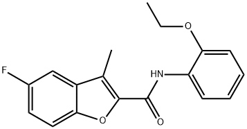 N-(2-ethoxyphenyl)-5-fluoro-3-methyl-1-benzofuran-2-carboxamide 结构式