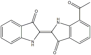 7-acetyl-1,1',2,2'-tetrahydro-2,2'-bis[3H-indol-2-ylidene]-3,3'-dione 结构式