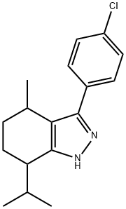 3-(4-chlorophenyl)-7-isopropyl-4-methyl-4,5,6,7-tetrahydro-1H-indazole 结构式