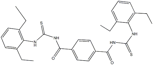N-[4-({[(2,6-diethylanilino)carbothioyl]amino}carbonyl)benzoyl]-N'-(2,6-diethylphenyl)thiourea 结构式