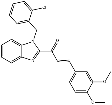 1-[1-(2-chlorobenzyl)-1H-benzimidazol-2-yl]-3-(3,4-dimethoxyphenyl)-2-propen-1-one 结构式