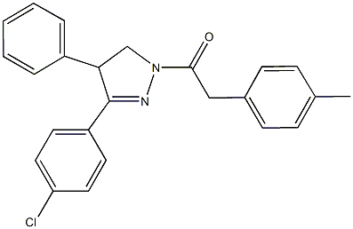 3-(4-chlorophenyl)-1-[(4-methylphenyl)acetyl]-4-phenyl-4,5-dihydro-1H-pyrazole 结构式