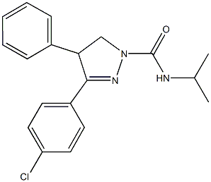 3-(4-chlorophenyl)-N-isopropyl-4-phenyl-4,5-dihydro-1H-pyrazole-1-carboxamide 结构式