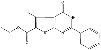 ethyl 5-methyl-4-oxo-2-(4-pyridinyl)-3,4-dihydrothieno[2,3-d]pyrimidine-6-carboxylate 结构式