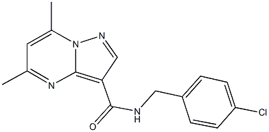 N-(4-chlorobenzyl)-5,7-dimethylpyrazolo[1,5-a]pyrimidine-3-carboxamide 结构式