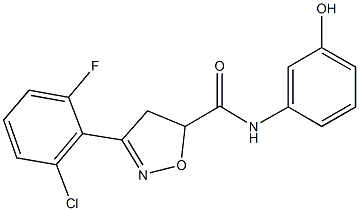 3-(2-chloro-6-fluorophenyl)-N-(3-hydroxyphenyl)-4,5-dihydro-5-isoxazolecarboxamide 结构式