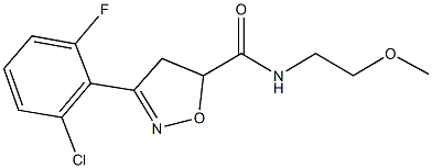 3-(2-chloro-6-fluorophenyl)-N-(2-methoxyethyl)-4,5-dihydro-5-isoxazolecarboxamide 结构式