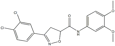 3-(3,4-dichlorophenyl)-N-(3,4-dimethoxyphenyl)-4,5-dihydro-5-isoxazolecarboxamide 结构式