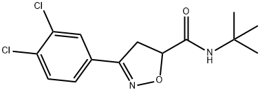 N-(tert-butyl)-3-(3,4-dichlorophenyl)-4,5-dihydro-5-isoxazolecarboxamide 结构式