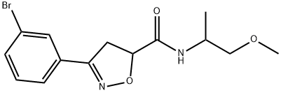 3-(3-bromophenyl)-N-(2-methoxy-1-methylethyl)-4,5-dihydro-5-isoxazolecarboxamide 结构式