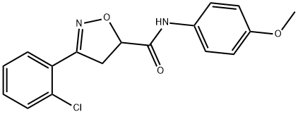 3-(2-chlorophenyl)-N-(4-methoxyphenyl)-4,5-dihydro-5-isoxazolecarboxamide 结构式
