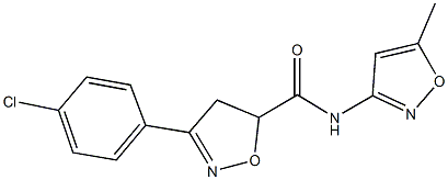 3-(4-chlorophenyl)-N-(5-methyl-3-isoxazolyl)-4,5-dihydro-5-isoxazolecarboxamide 结构式