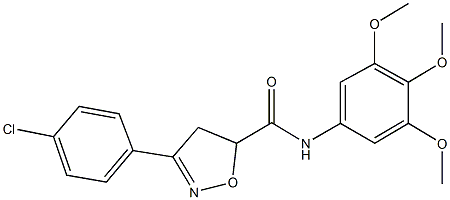 3-(4-chlorophenyl)-N-(3,4,5-trimethoxyphenyl)-4,5-dihydro-5-isoxazolecarboxamide 结构式