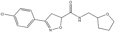 3-(4-chlorophenyl)-N-(tetrahydro-2-furanylmethyl)-4,5-dihydro-5-isoxazolecarboxamide 结构式