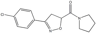 3-(4-chlorophenyl)-5-(1-pyrrolidinylcarbonyl)-4,5-dihydroisoxazole 结构式