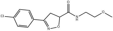 3-(4-chlorophenyl)-N-(2-methoxyethyl)-4,5-dihydro-5-isoxazolecarboxamide 结构式