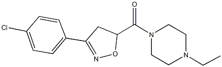 1-{[3-(4-chlorophenyl)-4,5-dihydro-5-isoxazolyl]carbonyl}-4-ethylpiperazine 结构式