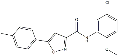 N-(5-chloro-2-methoxyphenyl)-5-(4-methylphenyl)-3-isoxazolecarboxamide 结构式