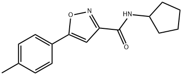 N-cyclopentyl-5-(4-methylphenyl)-3-isoxazolecarboxamide 结构式