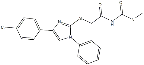 N-({[4-(4-chlorophenyl)-1-phenyl-1H-imidazol-2-yl]sulfanyl}acetyl)-N'-methylurea 结构式