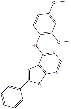 N-(2,4-dimethoxyphenyl)-N-(6-phenylthieno[2,3-d]pyrimidin-4-yl)amine 结构式