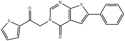 3-[2-oxo-2-(2-thienyl)ethyl]-6-phenylthieno[2,3-d]pyrimidin-4(3H)-one 结构式