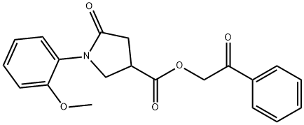 2-oxo-2-phenylethyl 1-(2-methoxyphenyl)-5-oxo-3-pyrrolidinecarboxylate 结构式