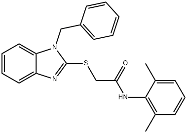 2-[(1-benzyl-1H-benzimidazol-2-yl)sulfanyl]-N-(2,6-dimethylphenyl)acetamide 结构式