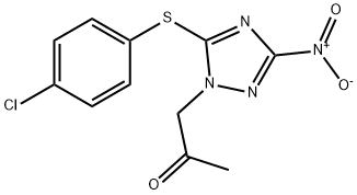 1-{5-[(4-chlorophenyl)sulfanyl]-3-nitro-1H-1,2,4-triazol-1-yl}acetone 结构式