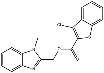 (1-methyl-1H-benzimidazol-2-yl)methyl 3-chloro-1-benzothiophene-2-carboxylate 结构式