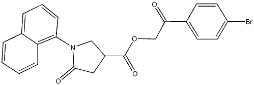 2-(4-bromophenyl)-2-oxoethyl 1-(1-naphthyl)-5-oxo-3-pyrrolidinecarboxylate 结构式