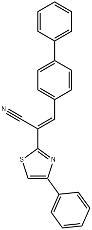 3-[1,1'-biphenyl]-4-yl-2-(4-phenyl-1,3-thiazol-2-yl)acrylonitrile 结构式