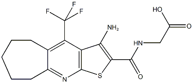 ({[3-amino-4-(trifluoromethyl)-6,7,8,9-tetrahydro-5H-cyclohepta[b]thieno[3,2-e]pyridin-2-yl]carbonyl}amino)acetic acid 结构式