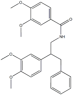 N-[2-(3,4-dimethoxyphenyl)-3-phenylpropyl]-3,4-dimethoxybenzamide 结构式