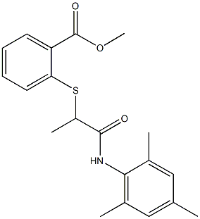 methyl 2-{[2-(mesitylamino)-1-methyl-2-oxoethyl]sulfanyl}benzoate 结构式